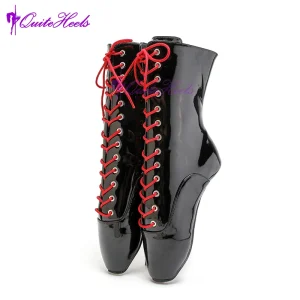 Scream Strange Heelless Ultra High18cm 7" Stilletto Stivaletti da balletto Donna Sexy Fetish SM Giochi Scarpe Plus Size 46 Lucido 1
