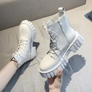 2024 nuove donne stivali in pelle per il viso scarpe da passeggio antiscivolo per esterni moda comfort stivali con suola morbida scarpe casual femminili Mujer 1