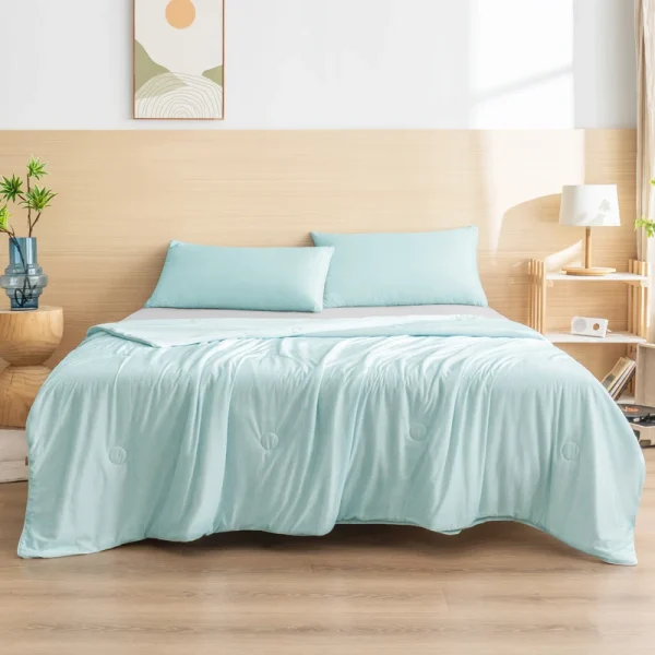 Coperta rinfrescante per letto Piumino setoso per aria condizionata Trapunta estiva leggera ghiacciata raffreddata con tessuto freddo e rinfrescante a doppio lato 2