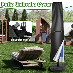 Copertura protettiva anti-UV per esterni Copertura impermeabile per ombrellone da patio con cerniera Copertura antipioggia per ombrellone a sbalzo per ombrelloni da esterno 1