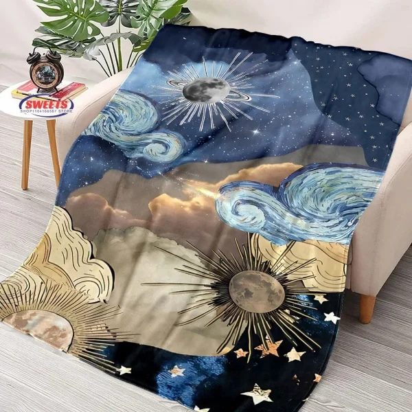Coperta luna e sole di 6 dimensioni, comfort squisito, camera da letto, soggiorno, divano, coperta quattro stagioni, ufficio, pisolino, pausa, coperta da campeggio, regalo 4