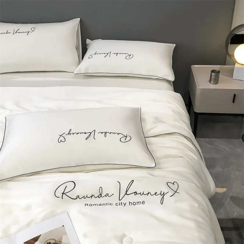 100% seta lavata trapunta estiva ricamo piumino rinfrescante ghiaccio liscio per letto coperta solida setosa morbida coperta estiva fresca 5