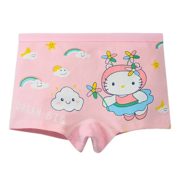 Set di biancheria intima da ragazza in puro cotone da 4 pezzi con morbido comfort e graziosi disegni di cartoni animati da principessa per l'uso quotidiano 5