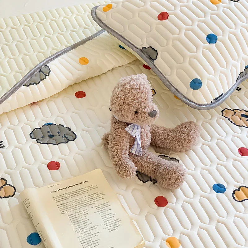 Trapunta estiva in cotone lavorato a maglia con cartoni animati estivi di classe A da 1 pezzo, trapunta sottile lavabile in lavatrice per letto singolo matrimoniale 3