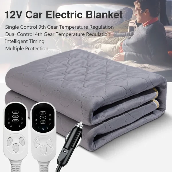 Coperta elettrica per auto 12V Riscaldatore caldo per camion da campeggio Veicoli fuoristrada Coperta riscaldata per auto Cuscino riscaldante per sedile Uso invernale 3