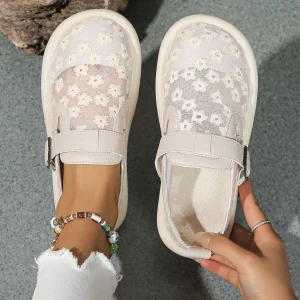 Scarpe da ginnastica da donna 2024 moda estiva scarpe basse da donna Casual fibbia chiusura in rete comfort traspirante scarpe da tennis da donna con punta coperta 1