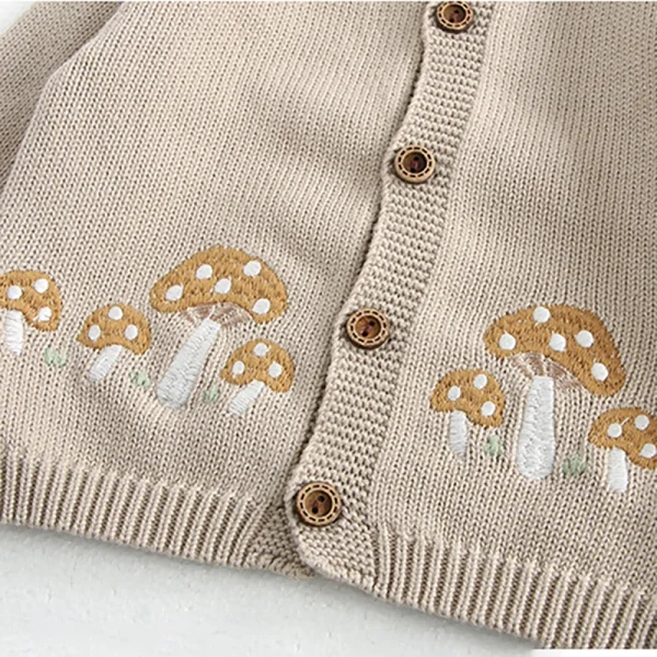 MILANCEL 0-3 Y 2024 autunno bambino maglione neonate fungo ricamo Cardigan bambino ragazzi cappotto lavorato a maglia tuta opzionale 6