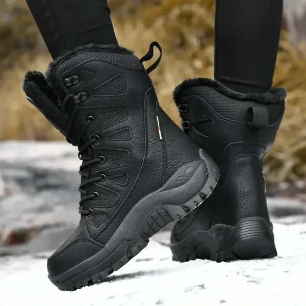 Stivali invernali donna Super Warm Plus Size 36-46 stivali da moto a metà polpaccio scarpe calde con plateau in peluche Zapatos Para Mujer 4