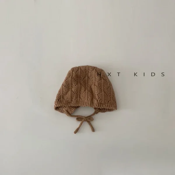 Moda retrò cava bambini cappelli lavorati a maglia fatti a mano all'uncinetto ragazze di fiori genitore-figlio cappello di cotone all'aperto 2024 autunno inverno berretti 6