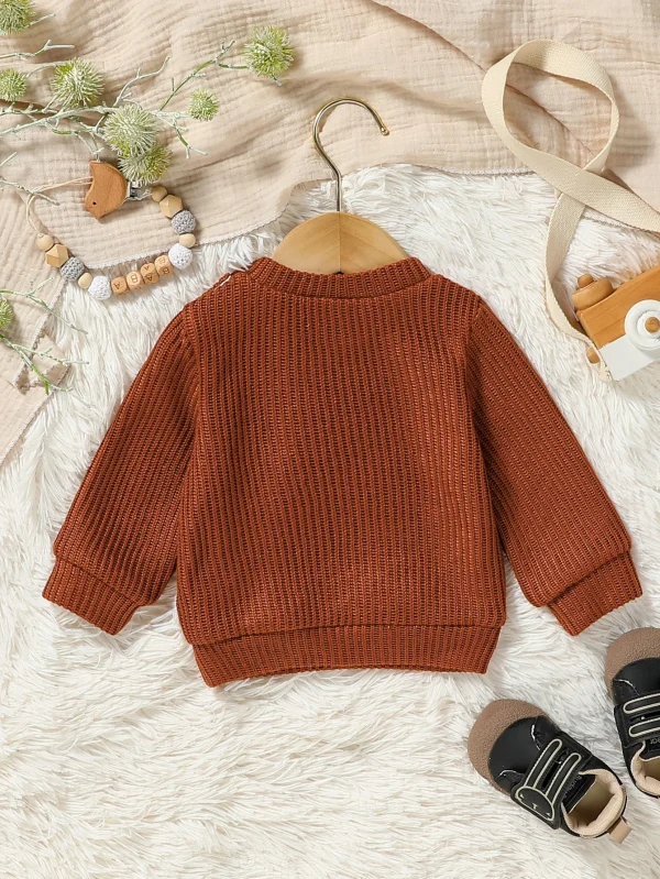 2024 nuovi neonati autunno/inverno maglione solido a maniche lunghe per abbigliamento causale quotidiano 3M-3Y 2