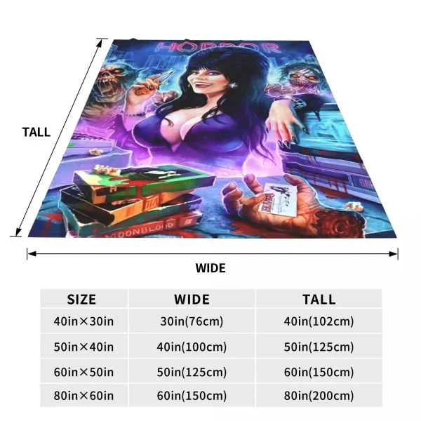 Elviras lady Of The Dark flanella coperte Horror Comedy Movie Soft Throw coperta per viaggi ufficio copriletto copridivano 6