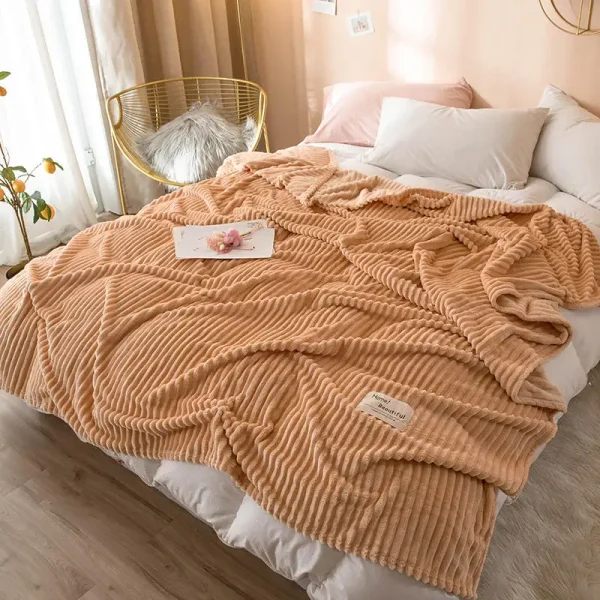 Coperte per letti Tinta unita giallo Morbida calda 300GSM Coperta in flanella quadrata scozzese sulla coperta da tiro con spessore del letto 5
