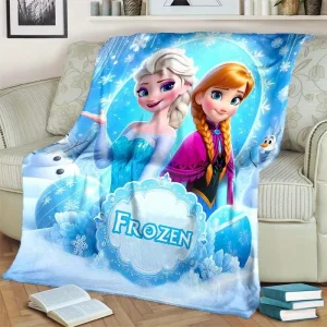 La coperta dei cartoni animati della principessa Elsa e Anna Frozen è morbida e confortevole, adatta per la decorazione della casa del divano letto del tornio della stanza 1