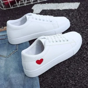 *2025 Nuovo nella moda Casual Scarpe da ginnastica bianche Scarpe da donna per scarpe da donna Estate PU Scarpe basse in pelle con plateau Zapatillas Mujer 1