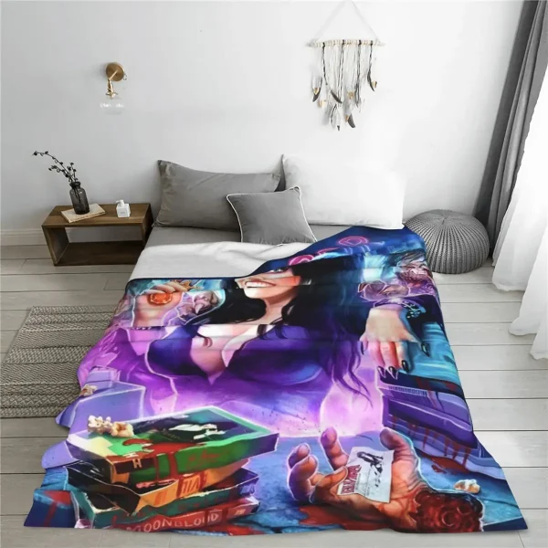 Elviras lady Of The Dark flanella coperte Horror Comedy Movie Soft Throw coperta per viaggi ufficio copriletto copridivano 5