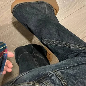 Y2K Spicy Girl Dark Series Jeans a gamba larga da donna New High Street Splicing Pantaloni svasati dimagranti a vita alta larghi 1