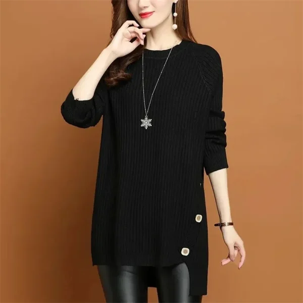 Cappotto maglione lungo da donna Primavera Autunno Inverno 2025 Nuovo pullover Giacca femminile Moda Marea Maglieria Camicia che tocca il fondo Top da donna 2