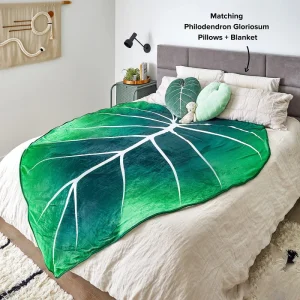 Coperta a foglia grande morbida stampata foglie verdi flanella coperte a forma di foglia letti divano in pile accogliente coperta da spiaggia regalo di compleanno 1