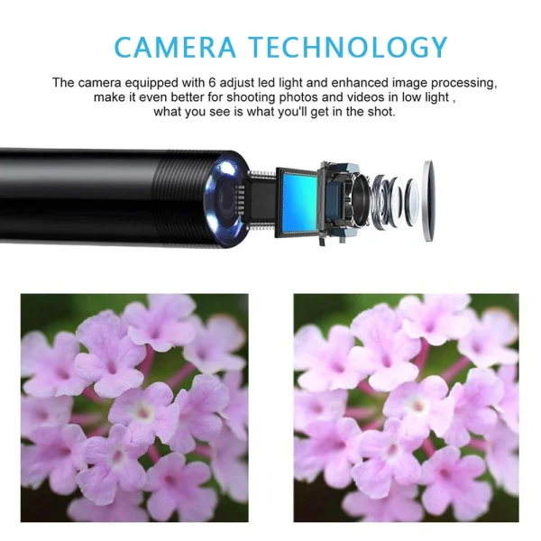 Endoscopio USB per telefono Android OTG Telecamera serpente per ispezione periscopio da 5,5 mm IP67 impermeabile con 6 luci a LED per tipo C 4