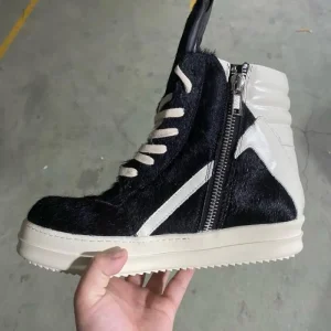 Ro Geobasket Stivaletti da uomo Stivali in crine di cavallo neri Sneaker da donna Scarpe alte in crine di cavallo O-wens Scarpe casual Sneakers con cerniera 1