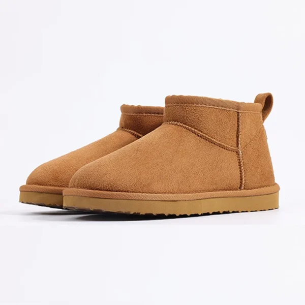 Shevalues Stivali da neve soffici in pelliccia calda per donna Antiscivolo Comodi da uomo Stivali da neve classici in peluche per esterni Scarpe invernali in cotone per la casa 2