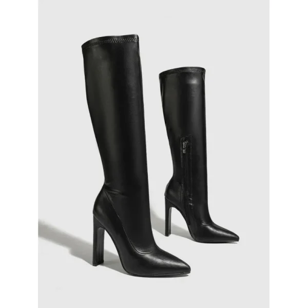 Inverno di Nuovo Modo Stivali Al Ginocchio Donne Punta A Punta Elegante Sottile Tacco Alto Casual Pompe Da Donna Scarpe Lunghe Botas Mujer 6