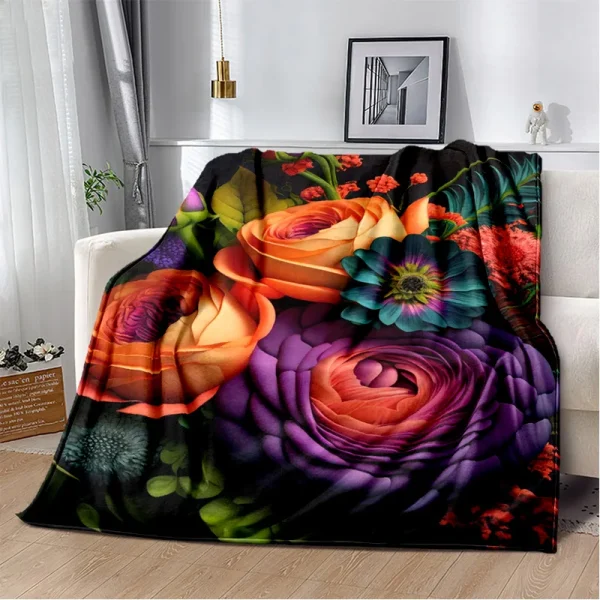 HD Pretty Flower Daisy Rose coperta di crisantemo, coperta morbida per la casa camera da letto divano letto Picnic coperta da viaggio per bambini 3