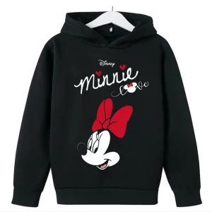 Disney Abbigliamento per ragazze Cartoon Anime Grafica Topolino Minnie Felpa Moda casual per bambini 3-14 anni Bambini Streetwear 1