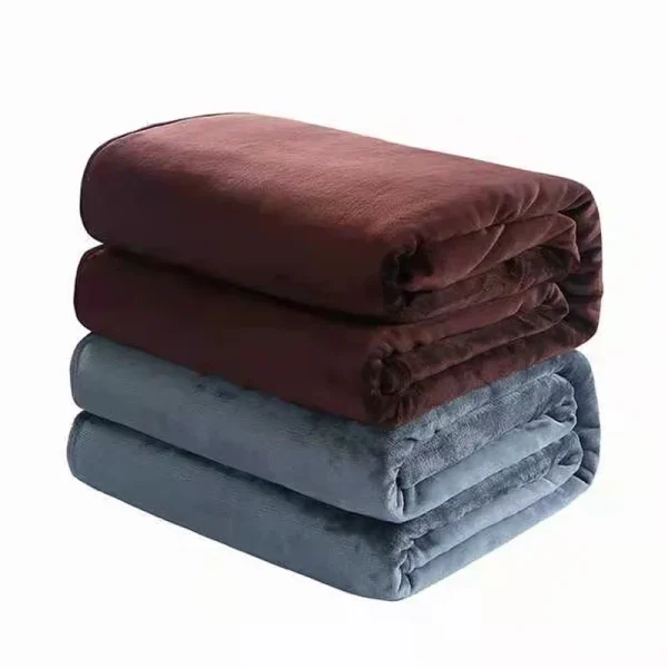 Coperte di flanella in pile di corallo Solido 230 g/mq Leggero in pelliccia sintetica Copridivano invernale morbido e caldo Copriletto Coperte scozzesi 2