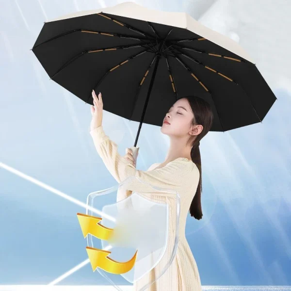 Xiaomi Mijia 16 Ombrello pieghevole per ossa Doppio osso completamente automatico SPF 50 Protezione UV Resistenza alla pioggia Vento forte all'aperto 3
