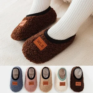 Pantofole per bambini autunno inverno Scarpe per calzini da pavimento in peluche per bambini Ragazzo Ragazza Bambini Scarpe da passeggio morbide antiscivolo Scarpe per bambini per la casa al coperto 1