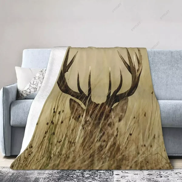 Coperta di flanella di cervo King Full Size coperta di animali selvatici per divano letto decorazione del divano leggero confortevole Super morbido 2