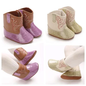  "Stivaletti moda per bambini 0-18 mesi - Scarpe con paillettes primavera/autunno | Primi camminatori con suola morbida | Calzature per bambini alla moda" 1
