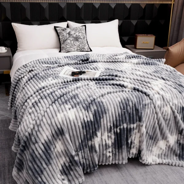 Coperta per letti flanella Fleece Tie dyeing coperta per divano singolo/Queen/King Winter Warm copriletto per letto matrimoniale coperta/Plaid 3