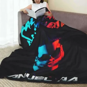 Reale fino alla morte Anuel AA coperte di flanella coperte Hip Hop per divano biancheria da letto Lounge 125*100cm peluche trapunta sottile 1