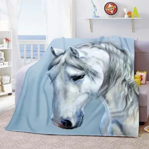 Coperta di sfondo del tramonto degli animali selvatici per letto, divano, divano, Super morbida, leggera, King, Queen Size, cavalli, tiro 1
