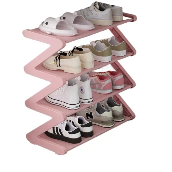 Scarpiera creativa a forma di Z, semplice scarpiera per la casa, scarpiera con assemblaggio multistrato per riporre le scarpe dei dormitori 5