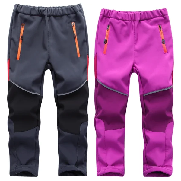 nuova primavera antivento impermeabile per bambini all'aperto pantaloni da sci per bambini ragazzi ragazze pantaloni soft shell caldi adolescenti pantaloni da arrampicata pantaloni della tuta 3