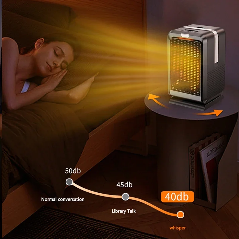 Desktop portatile PTC riscaldamento rapido scuotendo la testa elettrica sia di raffreddamento che riscalda la piccola famiglia con telecomando 1000W 4