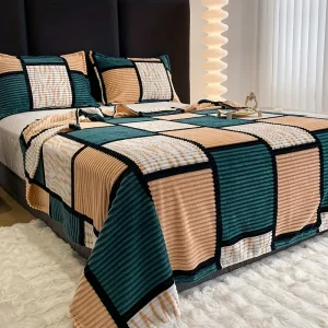 Nuova coperta in peluche scozzese con cuciture, coperta per pisolino, divano, scialle, coperta da viaggio, coperta da letto, regalo di Natale 1