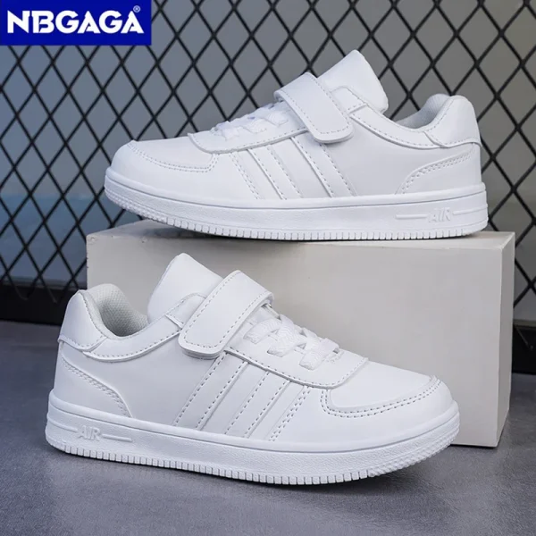 Ragazzo Bambini Sneakers Scarpe bianche per ragazze Sport Tenis Casual Bambini Scuola Scarpe da corsa da passeggio Antiscivolo Taglia 28-39 3