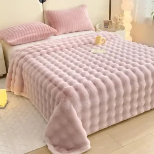La coperta in velluto di latte di velluto a bolle da 1 pezzo è morbida, calda e traspirante e può essere utilizzata come coperta, lenzuolo o coperta 1