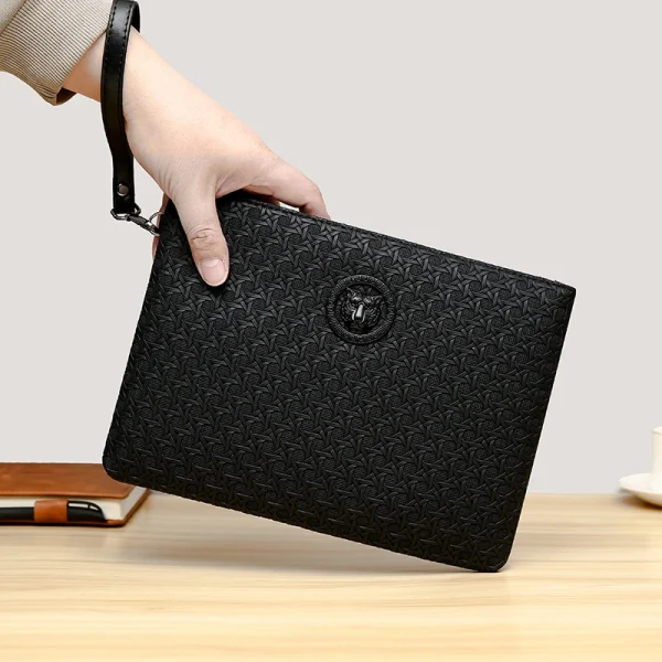 Borsa per telefono con pochette da giorno per uomo d'affari di moda Borsa per soldi in pelle PU di alta qualità Custodia per porta carte maschile casual di moda 4