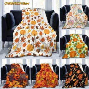 Autunno zucca autunno coperta foglie Soft Throw coperta morbida per la casa camera da letto divano Picnic copertura da viaggio coperte bambini 1