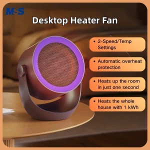 Ventilatore riscaldatore da tavolo MSS, mini radiatore scaldasalviette per ufficio domestico per l'inverno, comodo riscaldatore per ambienti, elettrodomestico per riscaldamento invernale 1