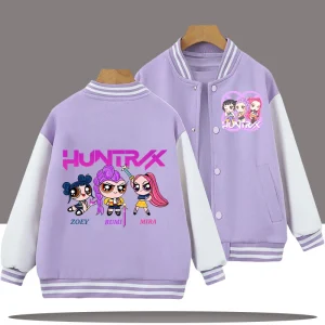 Nuova camicia sportiva da ragazzo con stampa di cartoni animati Top casual per ragazza Kawaii di 3-12 anni - Completo da baseball per bambini K-pop Demon Hunters 1