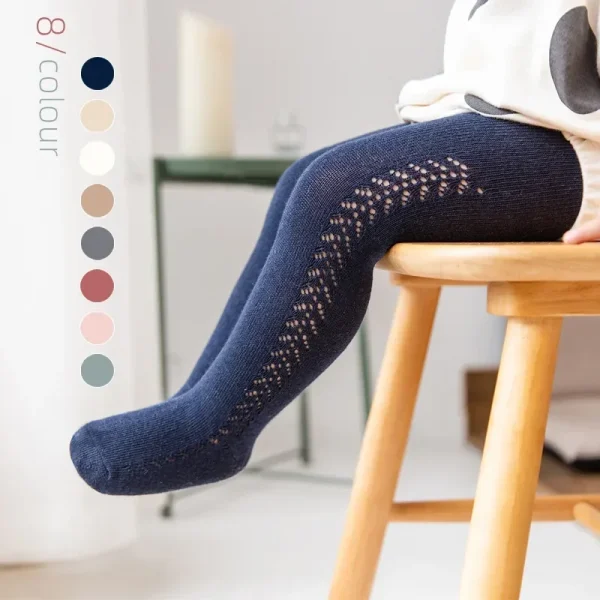 Spagna Ragazze Calza 2024 Primavera Estate Stretto Per Il Bambino Del Bambino Hollow Infantile Collant A Coste Neonati Collant 3