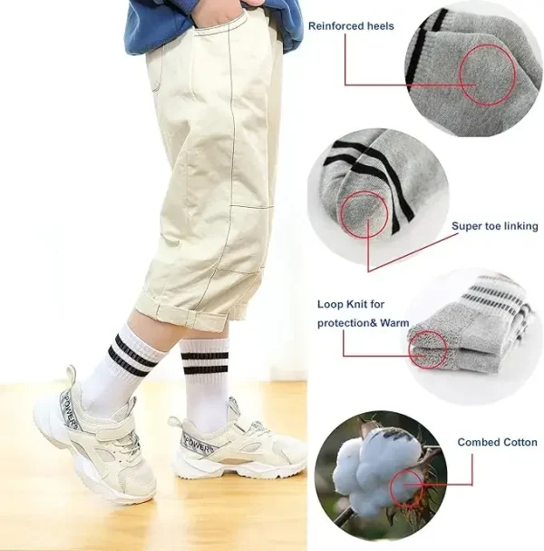 Oohmy Ragazzi Ragazze Calzini sportivi alla caviglia Cuscino in spugna Caldo autunno inverno Calzini in cotone pettinato Calza per bambini 3