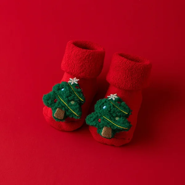 Neonato Cotone Autunno Inverno Neonate Ragazzi Calzini per bambini Infantile Natale Babbo Natale Terry Pantofole calde Calzino per bambini 0-3 anni 4