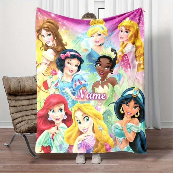 Nome personalizzato Coperta personalizzata Disney Stitch Princess Cars Stampa Coperta Compleanno Regalo di Natale Divano letto Coperta da campeggio 3